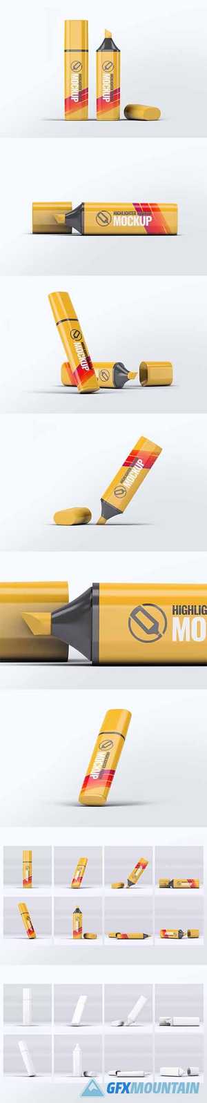 Highlighter Marker Pen Mock-Up