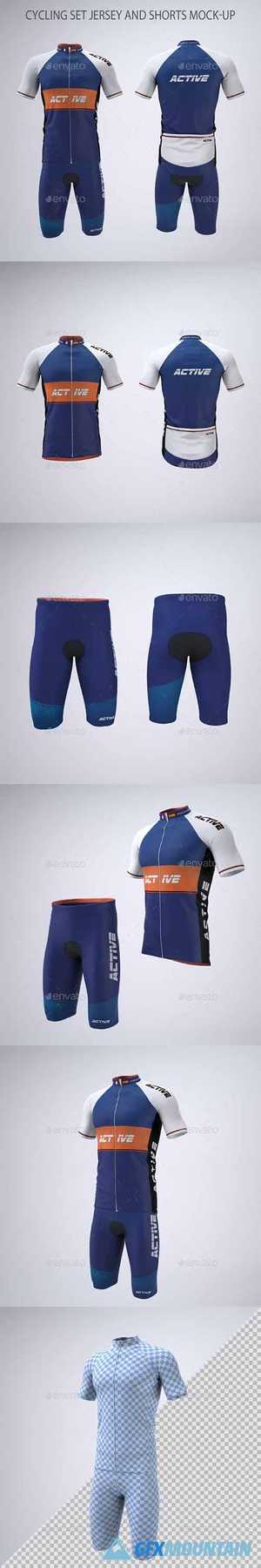 Cycling Set Jersey and Shorts Mock-up 28972672