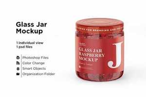 Glass Jar Paspberry Mockup 5558061