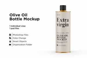 1L Olive Oil Metal Bottle Mockup 5558006