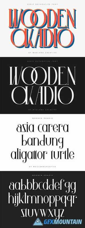  Wooden Okadio Serif Decorative Font 