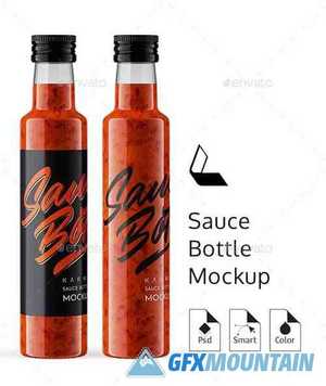 Red Sauce Bottle Mockup 26314908