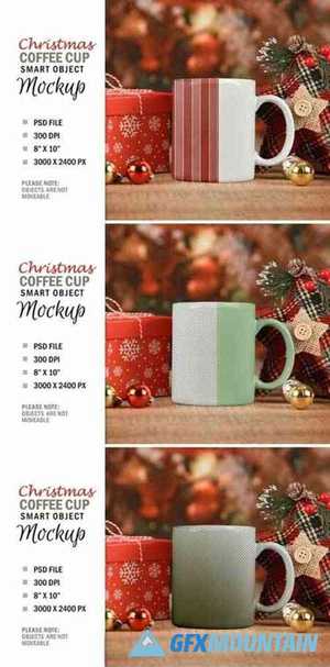 Christmas Coffee Glass Cup Mockup Smart Object