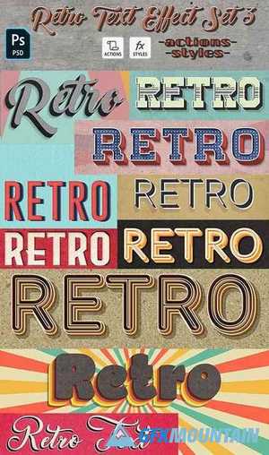 Retro Text Effect Set 3- 10 Photoshop Different Styles 29621607