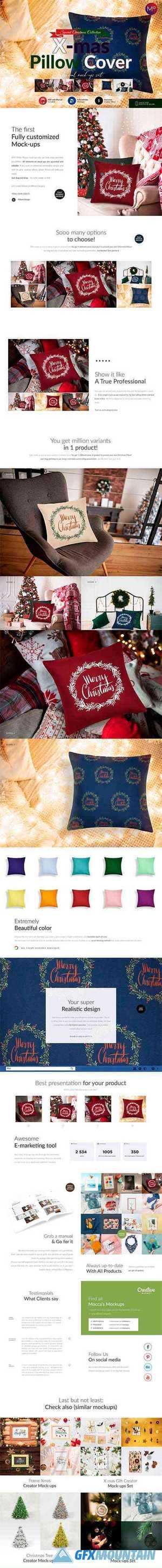 Christmas Pillow Cover Mock-ups Set 5613694