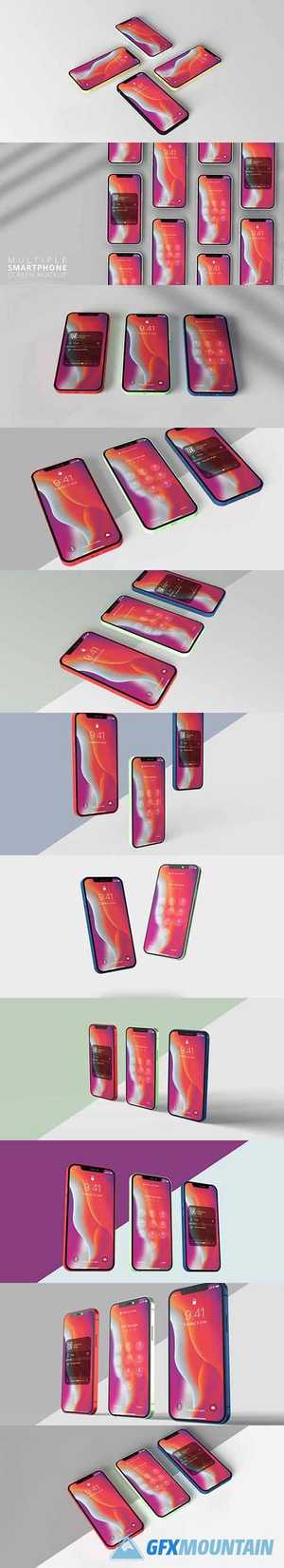Mockup with multiple different phone