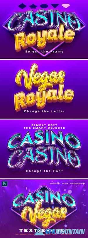 Realistic Casino Logo Style 3D Text Effects