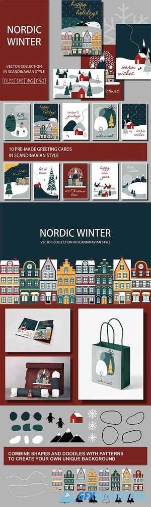 Nordic Winter Greeting Cards 5601863
