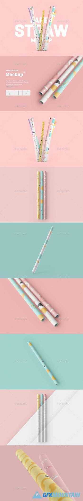 Paper Straw 3D Mockup 28589113