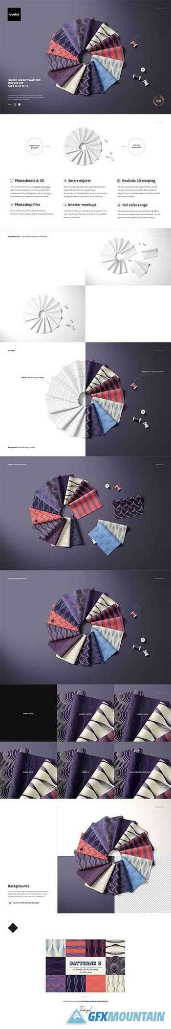 Download Folded Fabric Swatches Mockup Set 5459769 Free Download Graphics Fonts Vectors Print Templates Gfxmountain Com