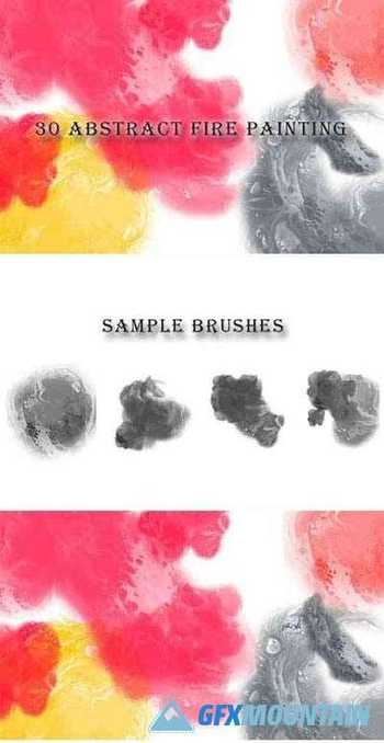 30 Abstract Fire Painting Brushes