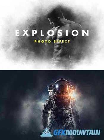 Powder Explosion Photo Effect Mockup 399845045