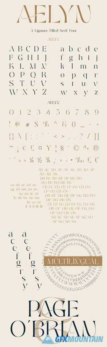 Aelyn - A Ligature Filled Serif Font