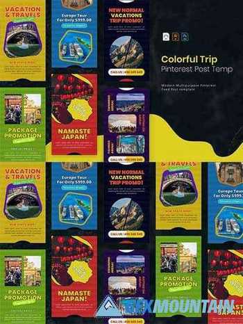 Colorful Trip | Pinterest Post Template