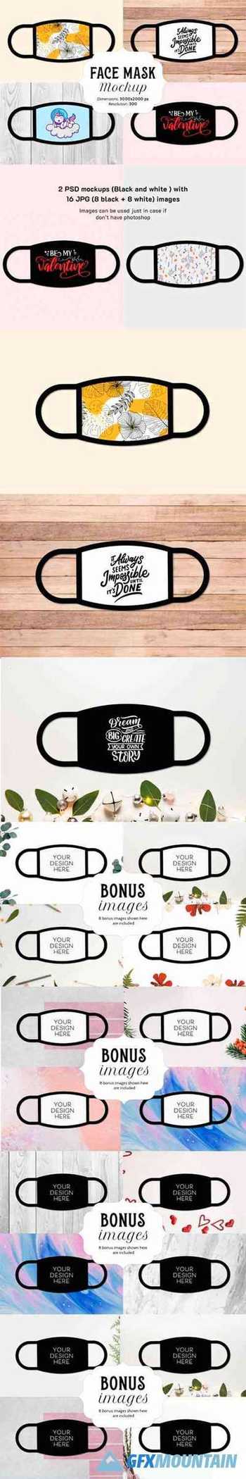 Face Mask Mockup with 16 Bonus Images 7788428