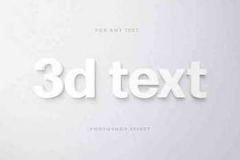 White 3D Text Effect for Photoshop