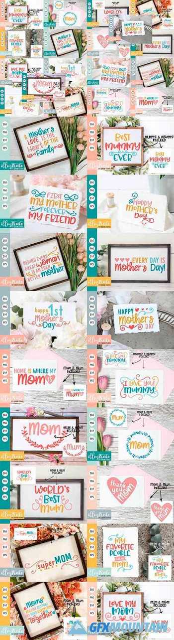 Mother's Day SVG Cut File Bundle - 5858726
