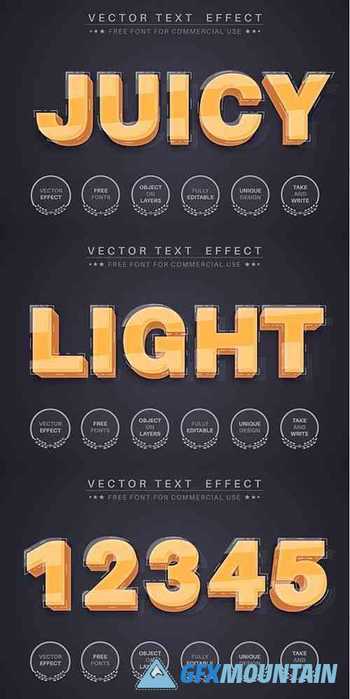 3D yellow - editable text effect, font style