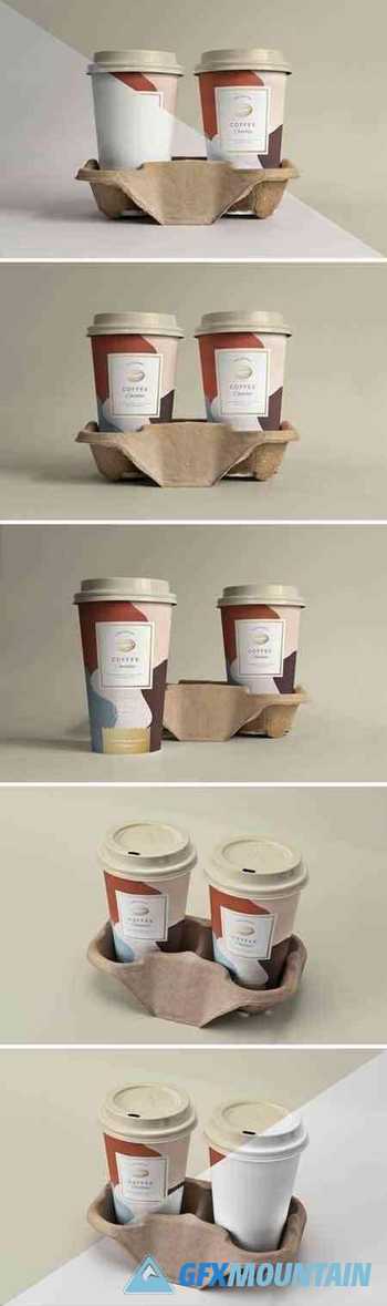 Two Pack Coffee Cup Mockup