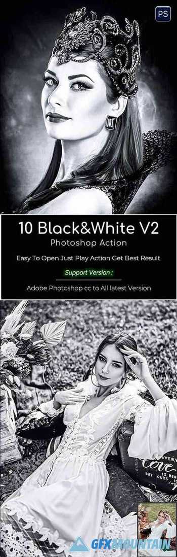 Black & White V2 photoshop action 29944731