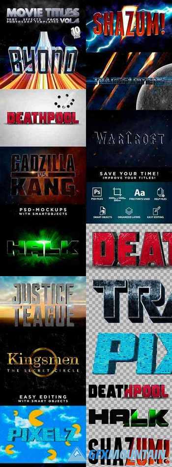 MOVIE TITLES - Vol.4 - Text-Effects-Mockups - Template-Pack 30363311