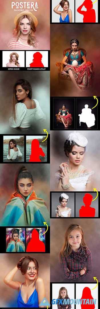 Postera - Backdrop Creator - Photoshop Action 30475585