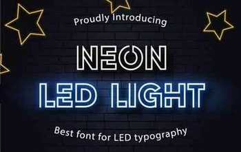 Neon Led Light Display Font