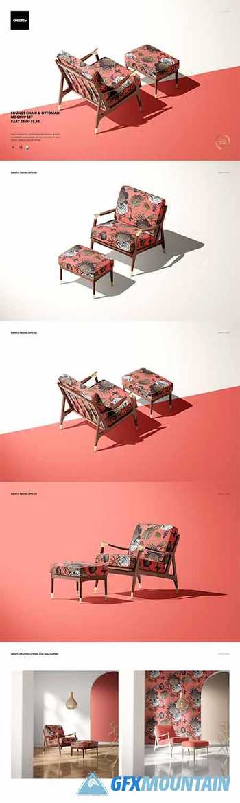 Lounge Chair & Ottoman Mockup Set 5183773