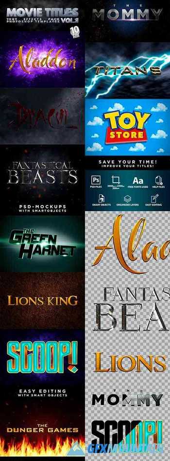 MOVIE TITLES - Vol.1 | Text-Effects/Mockups | Template-Pack 30111191