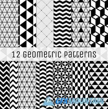 12 Geometric Seamless Backgrounds
