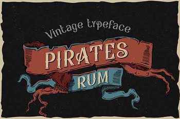  Pirates rum vintage typeface 