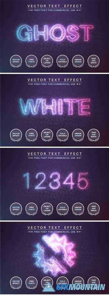 Glow ghost - editable text effect, font style