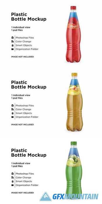 Plastic drink bottle mockup