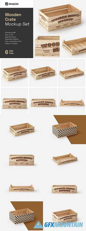 Wooden Crate Mockup Set 6042095