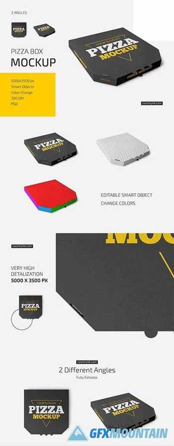 Pizza Box Mockup Set 6019339