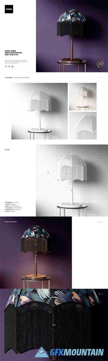 Tassel Shade Table Lamp Mockup Set 3779097