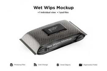 Wet Wipes Pack With Plastic Mockup 6063396