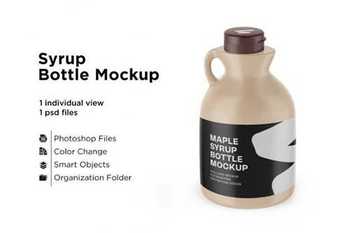 Matte Plastic Maple Syrup Bottle 6063334
