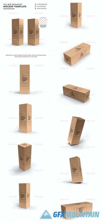 Tall Box Packaging Mockup Template - 29932374