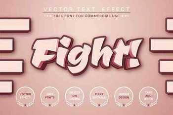 Fight - editable text effect, font style
