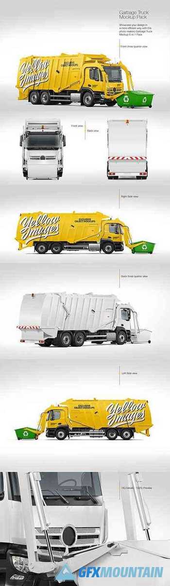 Garbage Truck Mockup Pack 82906