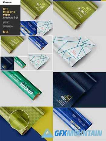 Gift Wrapping Paper Mockup Set 6091139