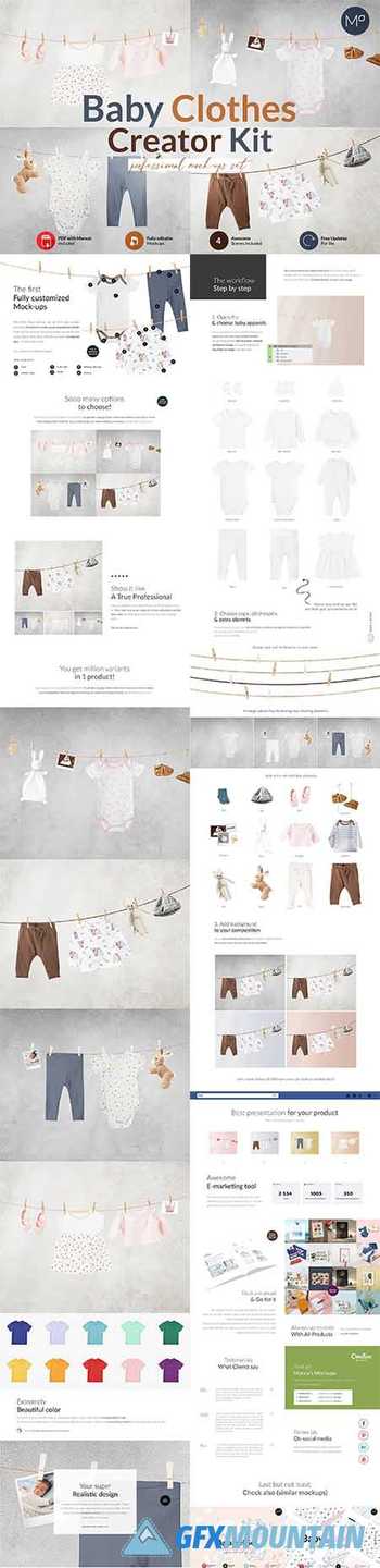 Baby Clothes Creator Kit Mock-ups 6114361