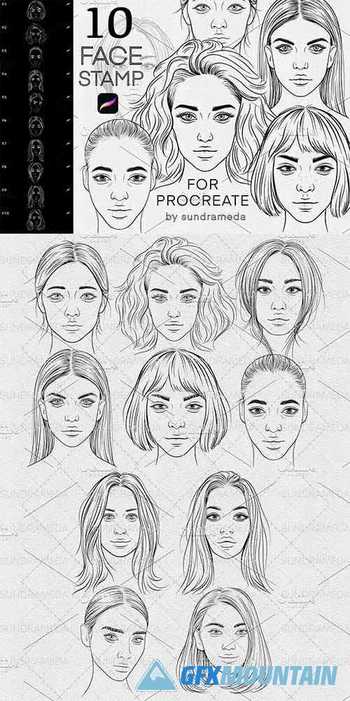 Face Stamp Brushes Procreate - 5909479