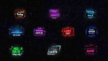 Neon Sale Titles | After Effects 32079757