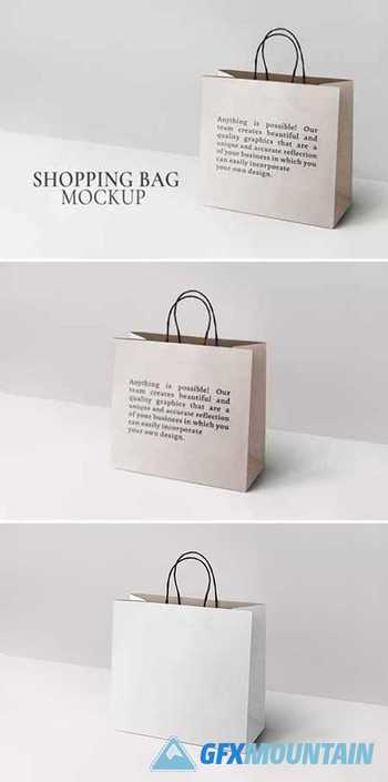 Paper shopping bag mockup