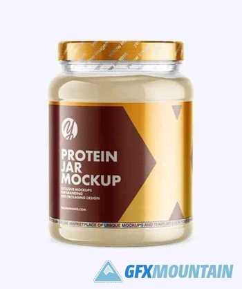 Clear Protein Jar Mockup