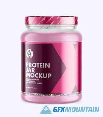Frosted Protein Jar Mockup