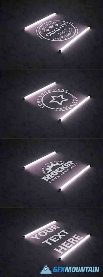 Logo in light of fluorescent lamp - 6169421