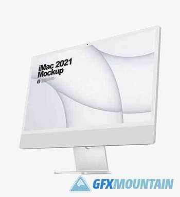 Silver iMac 24 Mockup